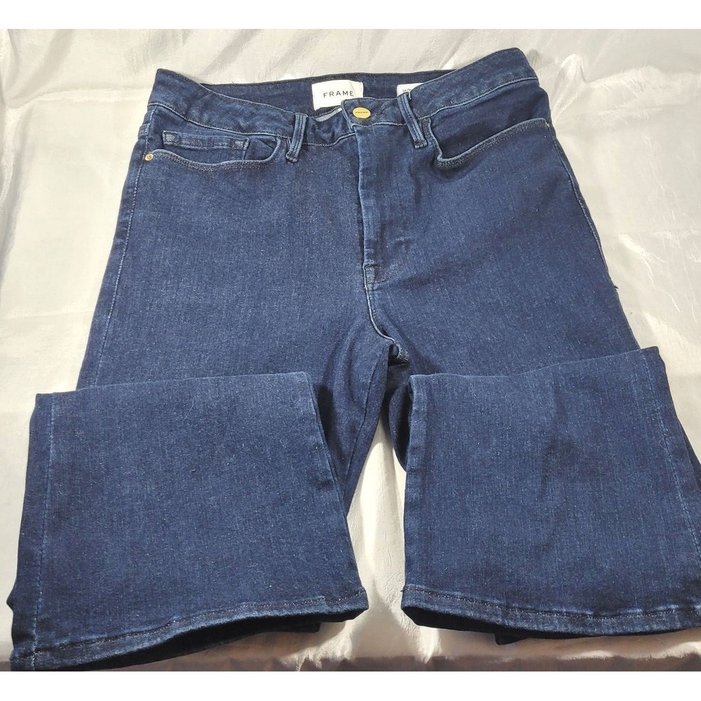 Frame Women's Le One Crop Mini Boot Jeans - Dark Wash - Size 2